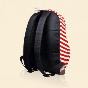 Canvas Red Striped Lace Backpack