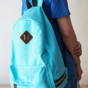 Mint Green Canvas Backpack