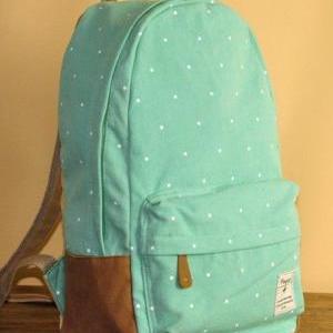 Mint Green Polka Dots Backpack