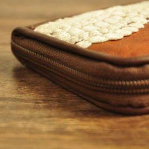 Brown Crocheted Lace Purse