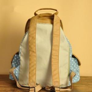 Light Blue Polka Dots Lace Backpack