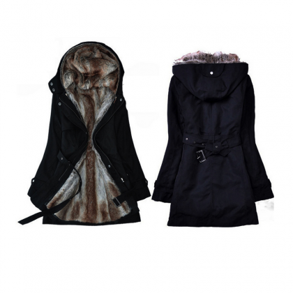 Parka with Faux Fur Inner