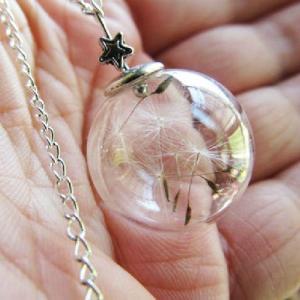 Unique Dandelion Pendant Necklace