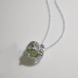 Glow In The Dark Hollow Heart Necklace