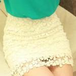 High Waisted White Lace Mini Skirt