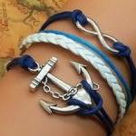 Sliver Anchor Infinity Bracelet