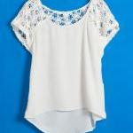 Hollow Lace White Top