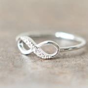 Silver Studded Infinity Ring