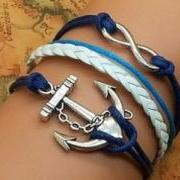 Sliver Anchor Infinity Bracelet