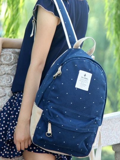 Blue Polka Dots Backpack