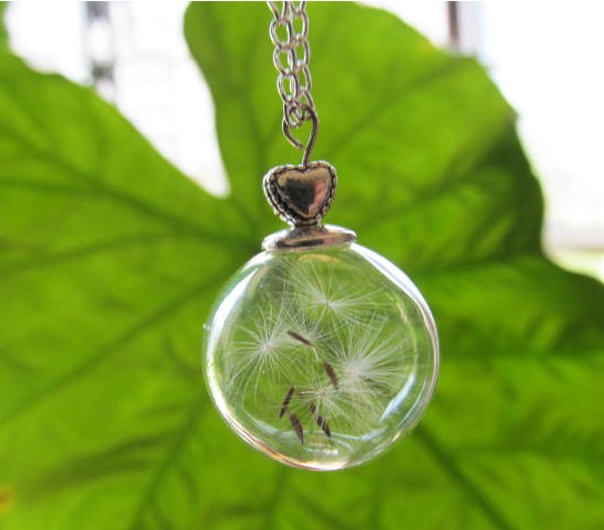 Unique Dandelion Pendant Necklace