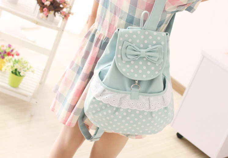 Canvas Lace Backpack With Knot